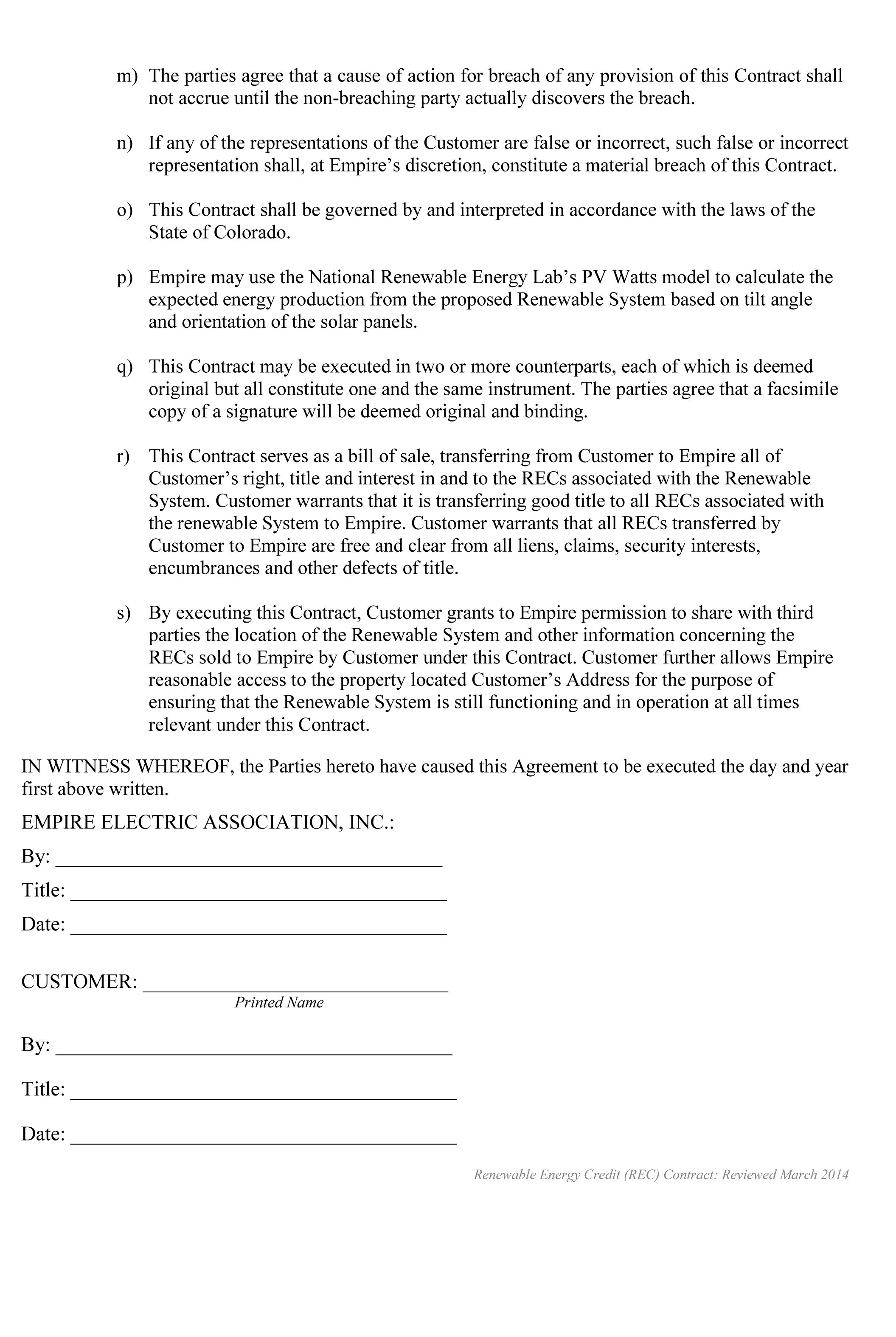 REC Contract Page 3