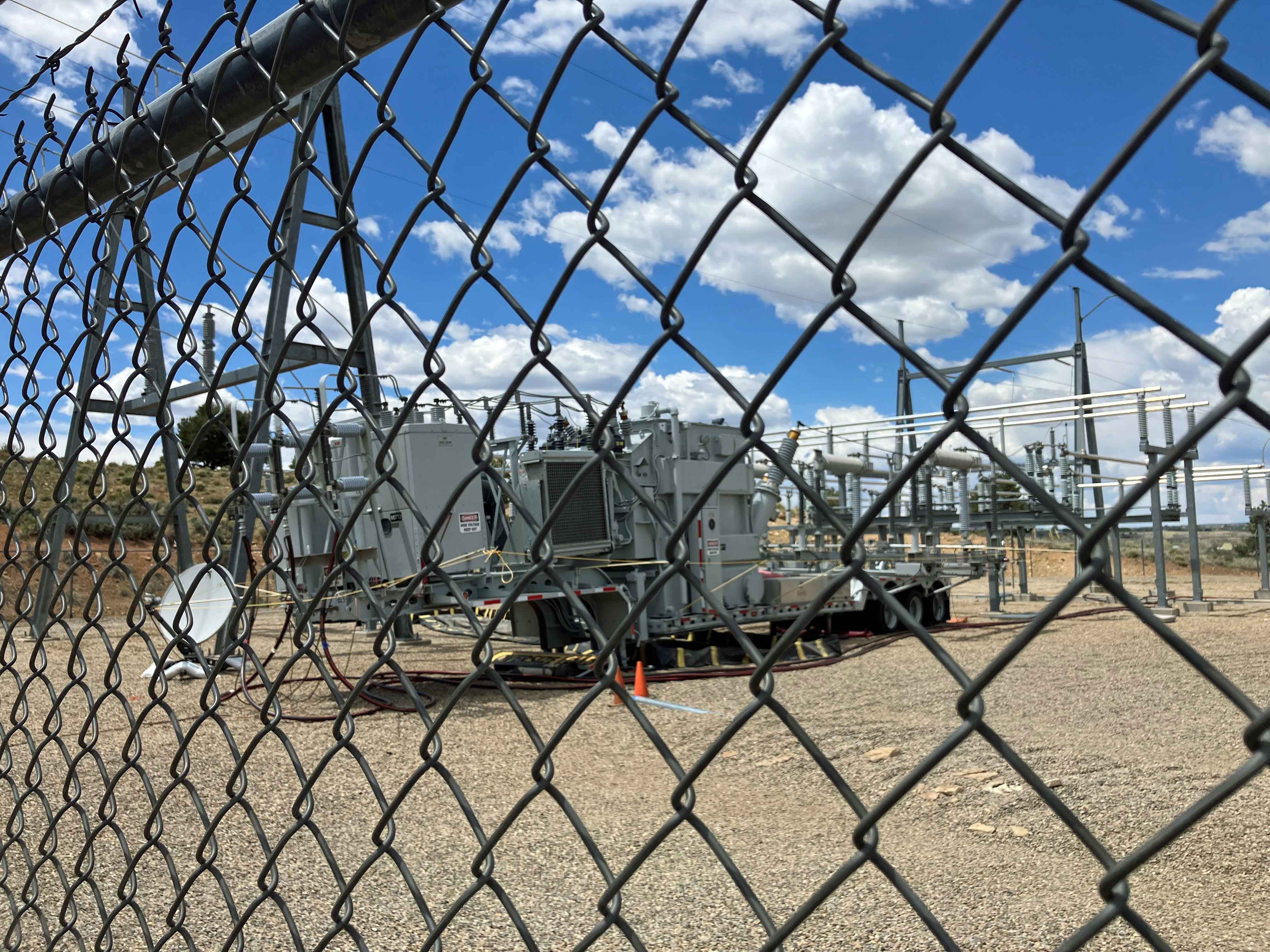 Mobile substation connected at substation during maintenance