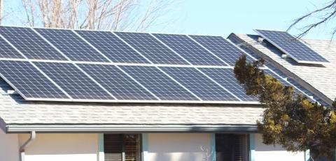 solar panels on residential roof